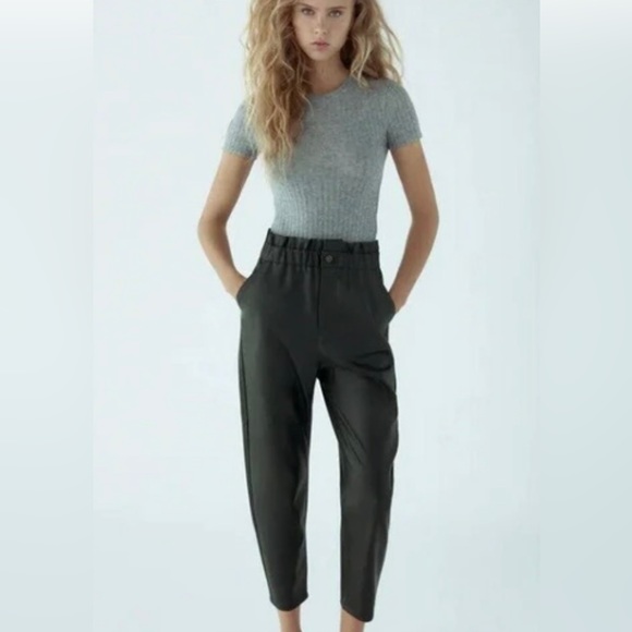 🔥🔥PRICE DROP- Zara faux leather baggy pants - Picture 2 of 7